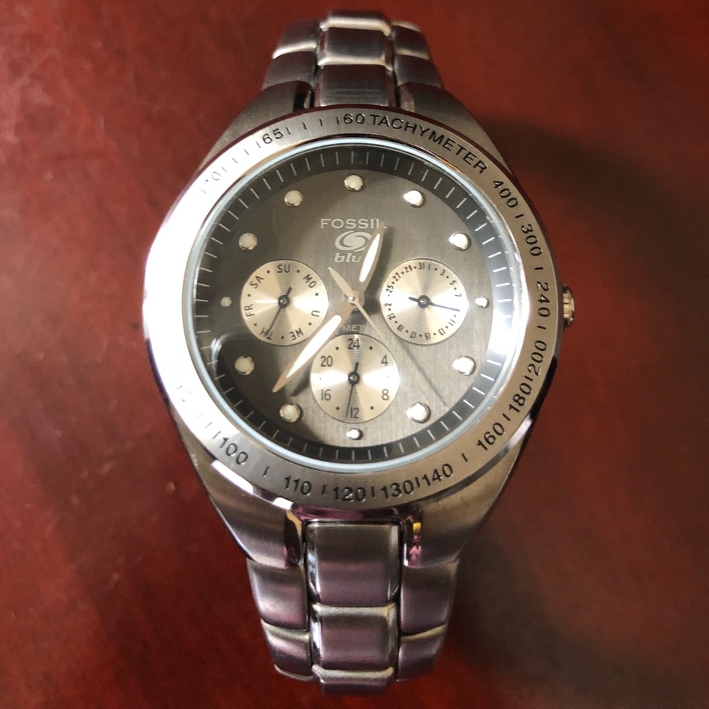 Fossil Blue Stainless Steel Watch